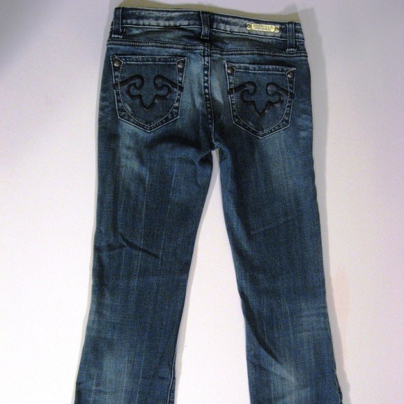 Jeans Rerock Distressed Boot Cut 27x30 Sz 2 Short - Picture 2 of 7
